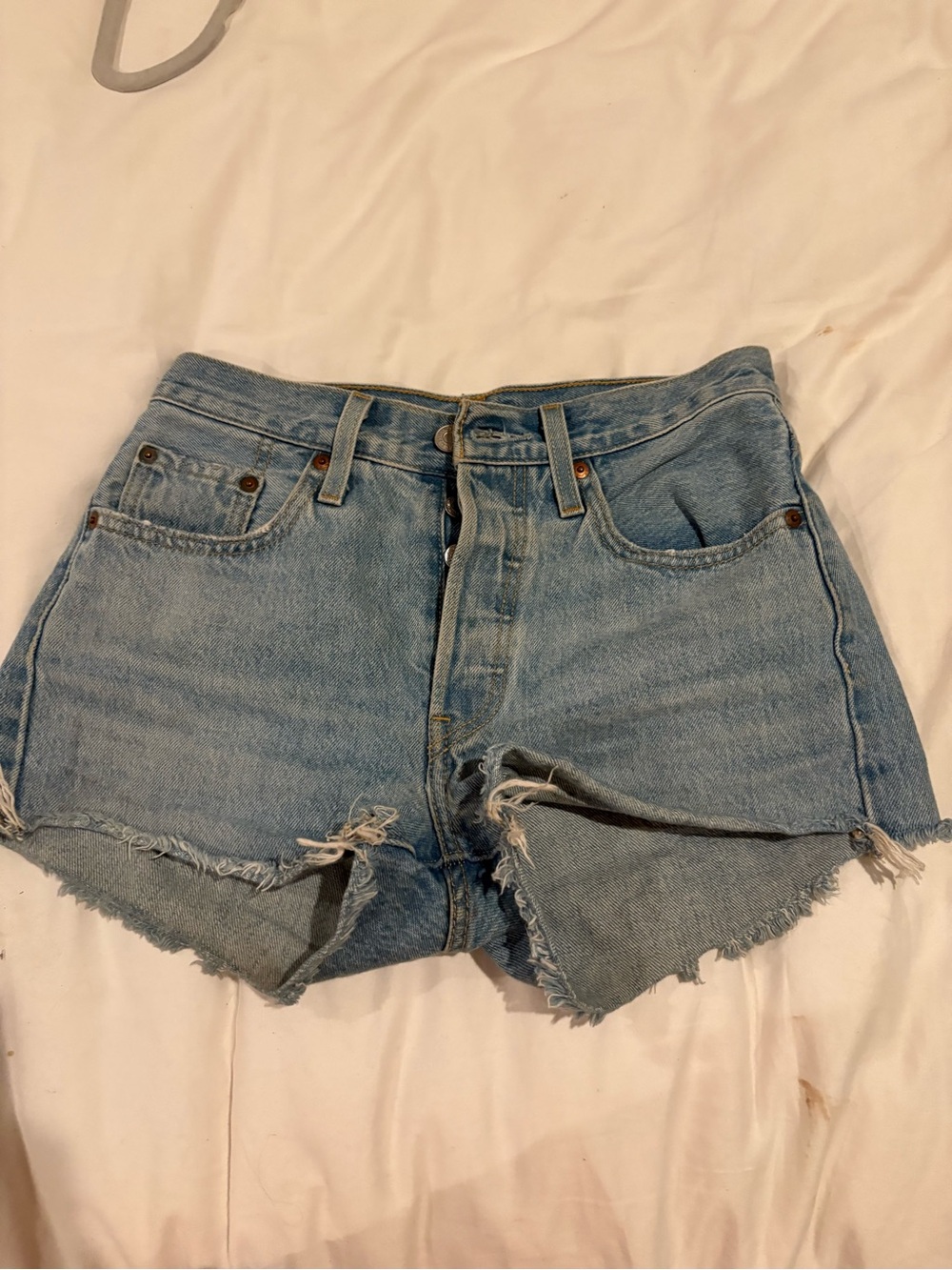 Levi’s Classic High-Waist Light Blue Denim Shorts